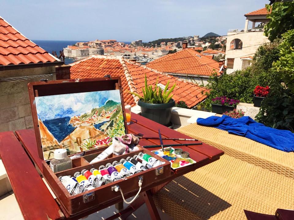 Sunset Over The Dubrovnik'S Old Town المظهر الخارجي الصورة